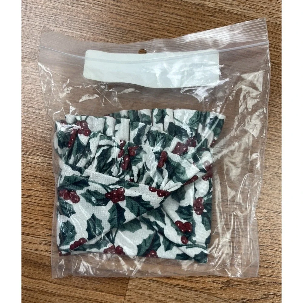 Longaberger Fabric Liner for‎ Small Berry Basket, Traditional Holly 213267 NEW